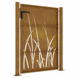 Garden Gate 100x150 cm Corten Steel Grass Design 153229
