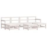 7 Piece Garden Lounge Set White Solid Wood Pine 3186376