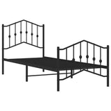 Metal Bed Frame without Mattress with Footboard Black 80x200cm 373798