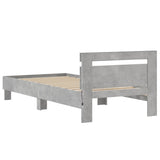 Bed Frame without Mattress with LED Lights Concrete Grey 75x190 cm Small Single 838753