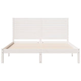 Extra Long Bed Frame without Mattress White 140x210 cm Solid Wood 3309300