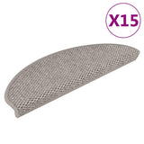 Stair Mats Self-adhesive Sisal-Look 15 pcs 65x21x4 cm Silver 326871