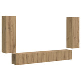 TV Wall Cabinet Set 4 pcs Artisan Oak Engineered Wood 3408933