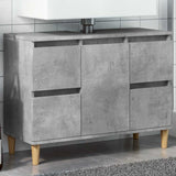 Sink Cabinet Concrete Grey 80x33x60 cm Engineered Wood 857125