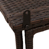 Folding Garden Table Brown 90x51x75 cm Poly Rattan 4108255
