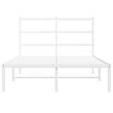 Metal Bed Frame without Mattress with Headboard White 120x190cm 355411