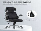 Linen-Look Office Chair, with Adjustable Height and Tension - Black T3398P377460