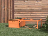 Rabbit Hutch Outdoor Guinea Pig Hutch Run Small Animal Off-ground Duck House Hideaway Backyard T3398P350058
