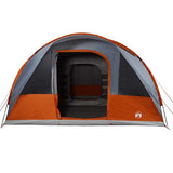 Family Tent Tunnel 7-Person Grey and Orange Waterproof 94627
