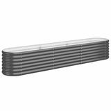Garden Raised Bed Galvanised Steel 224x40x36 cm Anthracite 318876