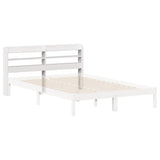 Headboard with Shelves White 160 cm Solid Wood Pine 850945