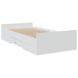 Bed Frame with Drawers without Mattress White 75x190 cm Small Single 3280349