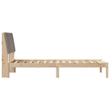 Bed frame Brown and taupe 90 x 190 cm Solid pine wood 878787