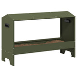 Chicken Feeding Trough Olive Green 81 x 32 x 53.5 cm 874619