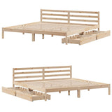 Bed Frame without Mattress 200x200 cm Solid Wood Pine 3301548