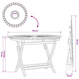 Folding Garden Table Natural 110 x 75 cm Solid Teak Wood 42028987
