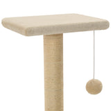 Cat Tree with Sisal Scratching Posts 65 cm Beige 170548
