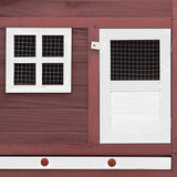 Chicken Coop with Nest Box Mocha and White Solid Fir Wood 170866