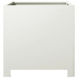 Garden Planters 2 pcs White 40x40x40 cm Steel 851202