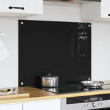 Kitchen Backsplash Black 80 x 60 cm Tempered Glass 42018037