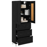 Highboard Black Oak 69.5 x 34 x 180 cm Engineered Wood 3416076