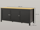 Sideboard, Buffet Cabinet with Doors and Adjustable Shelves for Living Room, Entryway, Black and T3398P551786