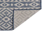 Outdoor Flatweave Rug 140x200 cm Blue Stripes 340838