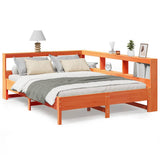 Bookcase Bed without Mattress Wax Brown 140x200 cm Solid Wood Pine 3324423