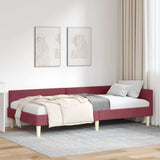 Corner Bed Frame with Headboard Wine Red 80 x 200 cm Fabric 42016104