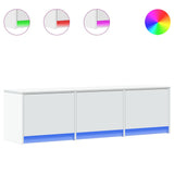 TV Cabinet with LED White 140 x 34 x 40 cm Engineered Wood 8006553