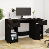 Desk with Side Cabinet Black Engineered Wood 3115909