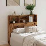 Headboard Cabinet Old Wood 120x19x103.5 cm Engineered Wood 856866