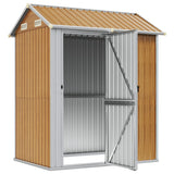 Garden Shed Light Brown 192x152.5x237 cm Galvanised Steel 364533