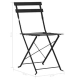 ZNTS 3 Piece Bistro Set Steel Black 44356