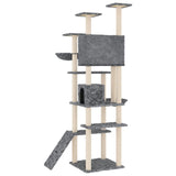 Cat Tree with Sisal Scratching Posts Dark Grey 191 cm 171596