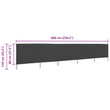 5-panel Wind Screen Fabric 600x80 cm Anthracite 47156