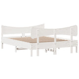 Bed Frame without Mattress White 140x190 cm Solid Wood Pine 3216394