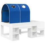 Bed with Tunnel 4 pcs White and Blue Engineered Wood 3423499