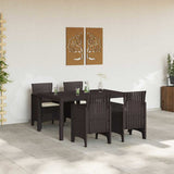Garden Dining Set 5 pcs Brown Polt rattan 3378701