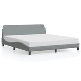Bed Frame "Dover" Light Grey 183x213 cm Fabric 373304