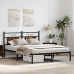 Bed Frame without Mattress Smoked Oak 137x190 cm Engineered Wood 4106742