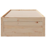 Bed Frame without Mattress with Drawers 90x190 cm Single Solid Wood Pine 3308825