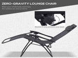 3pcs Folding Zero Gravity Chairs Sun Lounger Table Set w/ Cup Holders Reclining Garden Yard Pool, T3398P320000