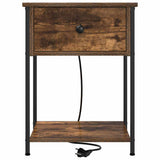 Bedside Cabinet with Drawer 2 pcs Smoked Oak 42 x 41 x 56 cm 859425