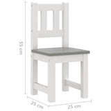 4 Piece Children Table and Chair Set White and Grey MDF 10411