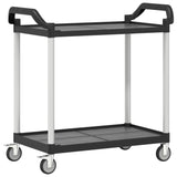 ZNTS 2-Tier Trolley Black 99x50x97 cm Aluminium 30324