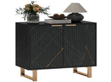 Elegant Storage Sideboard - Black/Gold-Tone T3398P343172