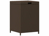 Outdoor Garbage Bin Brown 40 x 40 x 80 cm Poly Rattan 42026889