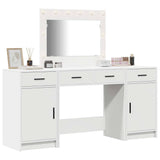 Dressing Table with Mirror Lights 3 pcs White Engineered Wood 3334245