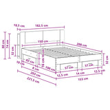 Bed Frame with Storage Sonoma Oak 150 x 200 cm Engineered Wood 3433777